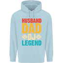 Husband Dad DJ Legend Fathers Day Childrens Kids Hoodie Light Blue