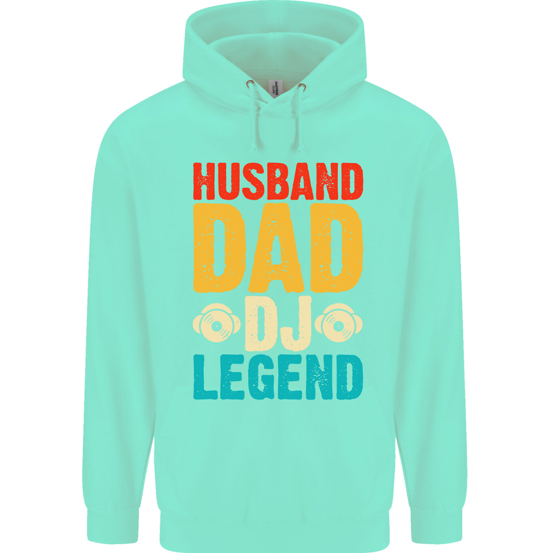 Husband Dad DJ Legend Fathers Day Childrens Kids Hoodie Peppermint