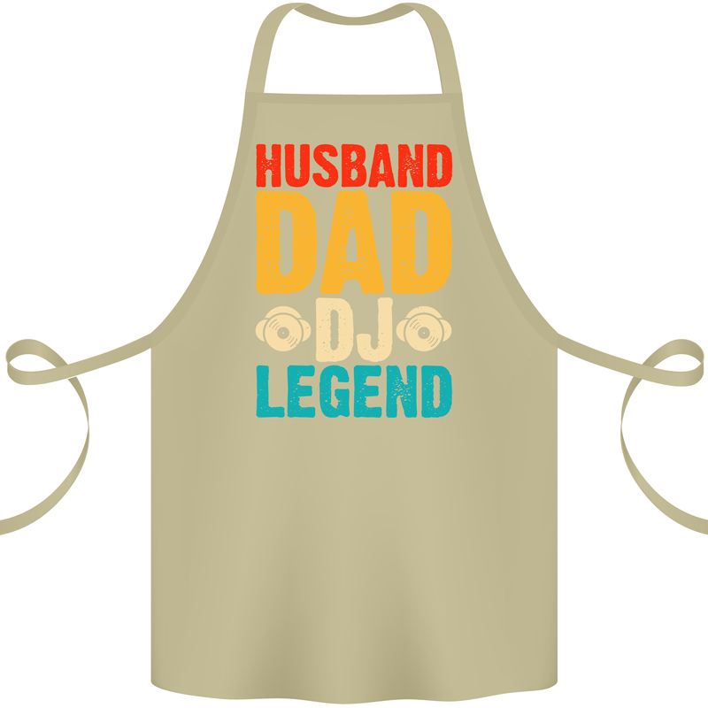 Husband Dad DJ Legend Fathers Day Cotton Apron 100% Organic Khaki