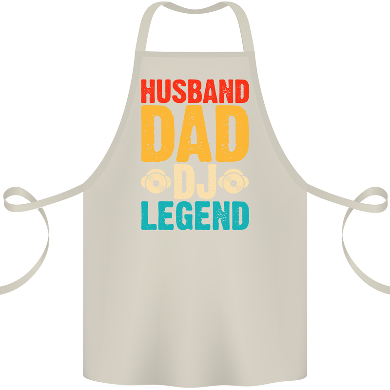 Husband Dad DJ Legend Fathers Day Cotton Apron 100% Organic Natural