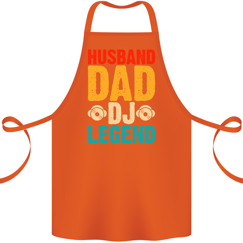 Husband Dad DJ Legend Fathers Day Cotton Apron 100% Organic Orange