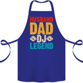 Husband Dad DJ Legend Fathers Day Cotton Apron 100% Organic Royal Blue