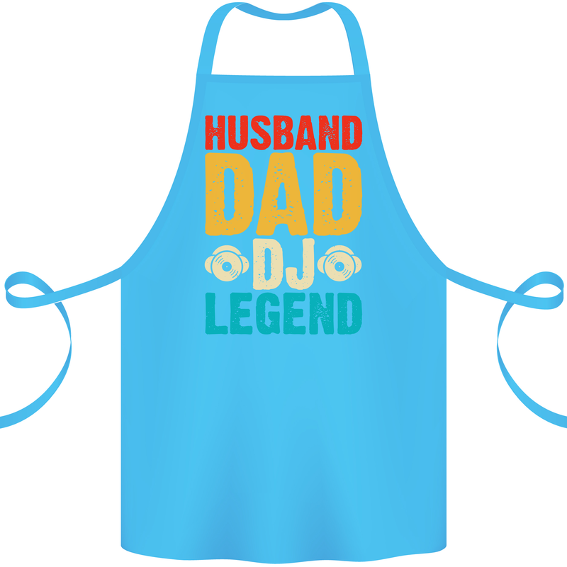 Husband Dad DJ Legend Fathers Day Cotton Apron 100% Organic Turquoise