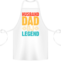 Husband Dad DJ Legend Fathers Day Cotton Apron 100% Organic White