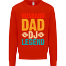 Husband Dad DJ Legend Fathers Day Kids Sweatshirt Jumper Bright Red