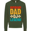 Husband Dad DJ Legend Fathers Day Kids Sweatshirt Jumper Forest Green