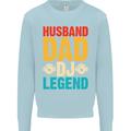 Husband Dad DJ Legend Fathers Day Kids Sweatshirt Jumper Light Blue