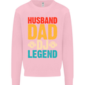 Husband Dad DJ Legend Fathers Day Kids Sweatshirt Jumper Light Pink