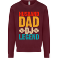 Husband Dad DJ Legend Fathers Day Kids Sweatshirt Jumper Maroon