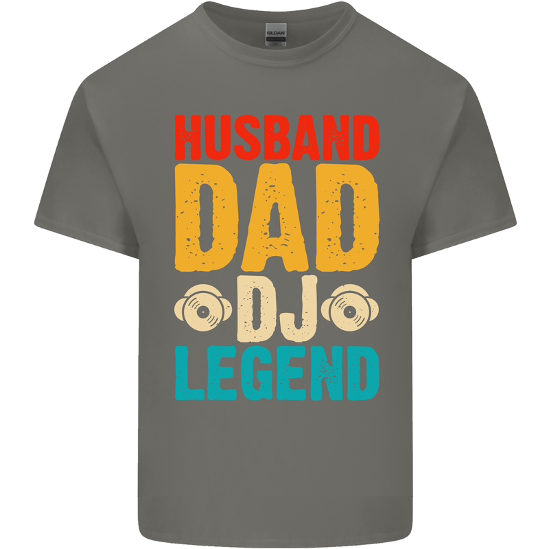 Husband Dad DJ Legend Fathers Day Kids T-Shirt Childrens Charcoal