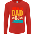 Husband Dad DJ Legend Fathers Day Mens Long Sleeve T-Shirt Red