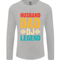 Husband Dad DJ Legend Fathers Day Mens Long Sleeve T-Shirt Sports Grey