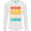 Husband Dad DJ Legend Fathers Day Mens Long Sleeve T-Shirt White