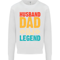 Husband Dad DJ Legend Fathers Day Mens Sweatshirt Jumper White