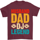 Husband Dad DJ Legend Fathers Day Mens T-Shirt 100% Cotton Maroon