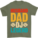 Husband Dad DJ Legend Fathers Day Mens T-Shirt 100% Cotton Military Green