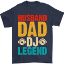 Husband Dad DJ Legend Fathers Day Mens T-Shirt 100% Cotton Navy Blue