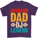 Husband Dad DJ Legend Fathers Day Mens T-Shirt 100% Cotton Purple