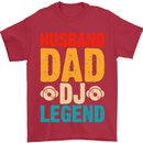 Husband Dad DJ Legend Fathers Day Mens T-Shirt 100% Cotton Red