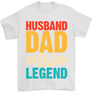 Husband Dad DJ Legend Fathers Day Mens T-Shirt 100% Cotton White
