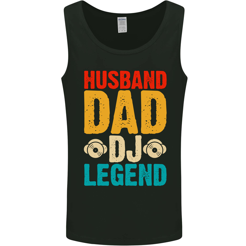 Husband Dad DJ Legend Fathers Day Mens Vest Tank Top Black