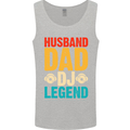 Husband Dad DJ Legend Fathers Day Mens Vest Tank Top Sports Grey