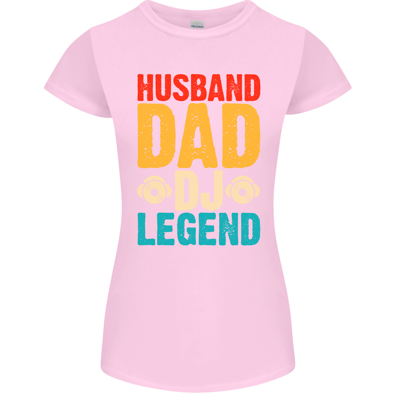 Husband Dad DJ Legend Fathers Day Womens Petite Cut T-Shirt Light Pink