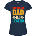 Husband Dad DJ Legend Fathers Day Womens Petite Cut T-Shirt Navy Blue