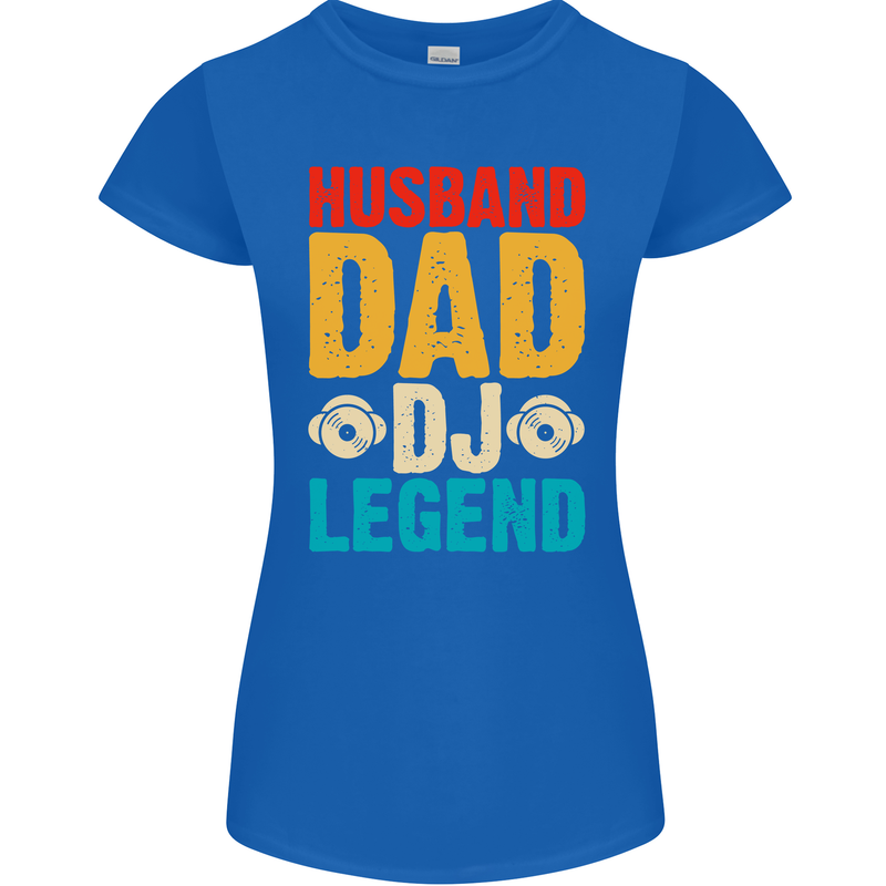 Husband Dad DJ Legend Fathers Day Womens Petite Cut T-Shirt Royal Blue
