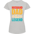 Husband Dad DJ Legend Fathers Day Womens Petite Cut T-Shirt Sports Grey