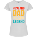 Husband Dad DJ Legend Fathers Day Womens Petite Cut T-Shirt White