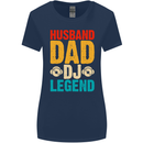 Husband Dad DJ Legend Fathers Day Womens Wider Cut T-Shirt Navy Blue