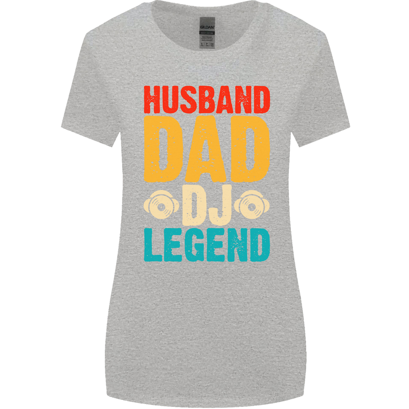 Husband Dad DJ Legend Fathers Day Womens Wider Cut T-Shirt Sports Grey