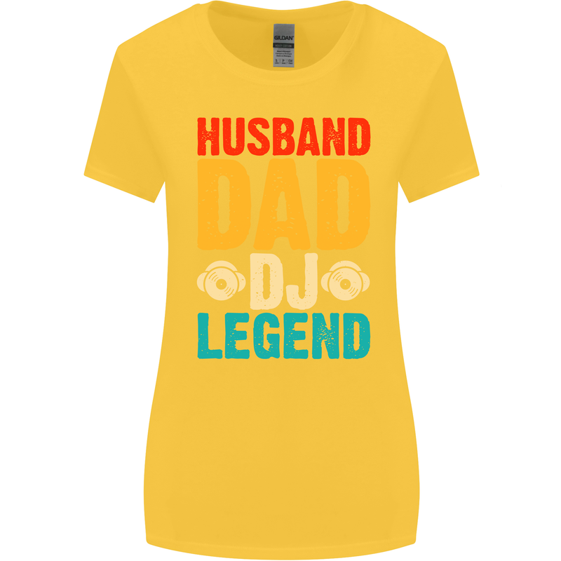 Husband Dad DJ Legend Fathers Day Womens Wider Cut T-Shirt Yellow