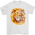 Husband Daddy Protector Hero Fathers Day Mens T-Shirt Cotton Gildan White