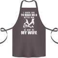 Husband & Wife Wedding Anniversary God Cotton Apron 100% Organic Dark Grey