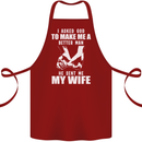 Husband & Wife Wedding Anniversary God Cotton Apron 100% Organic Maroon