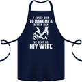 Husband & Wife Wedding Anniversary God Cotton Apron 100% Organic Navy Blue