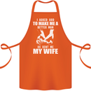 Husband & Wife Wedding Anniversary God Cotton Apron 100% Organic Orange