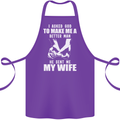 Husband & Wife Wedding Anniversary God Cotton Apron 100% Organic Purple