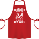 Husband & Wife Wedding Anniversary God Cotton Apron 100% Organic Red