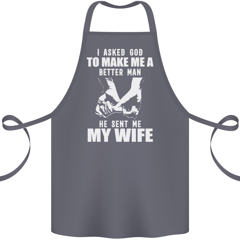 Husband & Wife Wedding Anniversary God Cotton Apron 100% Organic Steel