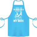 Husband & Wife Wedding Anniversary God Cotton Apron 100% Organic Turquoise
