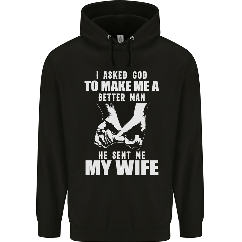 Husband & Wife Wedding Anniversary God Mens 80% Cotton Hoodie Black