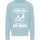 Husband & Wife Wedding Anniversary God Mens Sweatshirt Jumper Light Blue