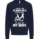 Husband & Wife Wedding Anniversary God Mens Sweatshirt Jumper Navy Blue