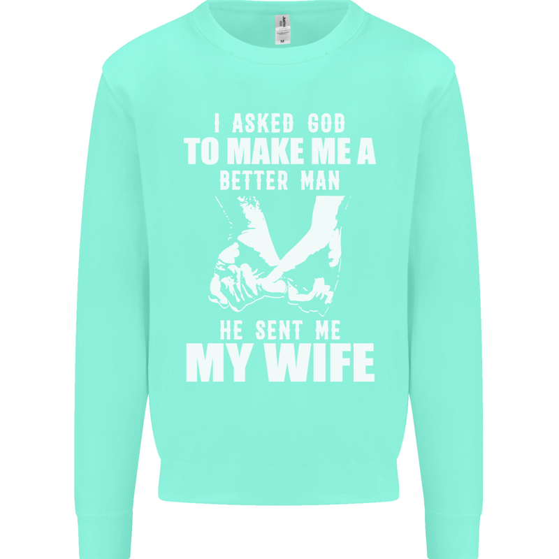 Husband & Wife Wedding Anniversary God Mens Sweatshirt Jumper Peppermint