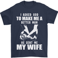 Husband & Wife Wedding Anniversary God Mens T-Shirt Cotton Gildan Navy Blue