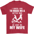 Husband & Wife Wedding Anniversary God Mens T-Shirt Cotton Gildan Red
