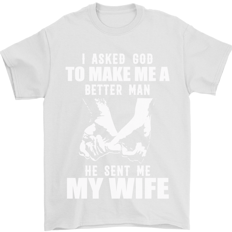Husband & Wife Wedding Anniversary God Mens T-Shirt Cotton Gildan White
